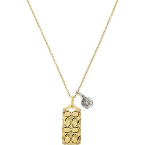 imageCoach Quilted C Tag Pendant NecklaceGOLDEN SHADOWGOLD