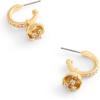 imageCOACH Womens Floral Huggie Hoop Earrings