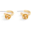 imageCOACH Womens Floral Huggie Hoop Earrings