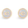 imageCOACH Womens Signature Mother of Pearl Coin Stud EarringsPearlGold