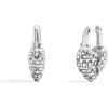 imageCOACH Womens Signature Quilted Broken Heart Huggie Earrings