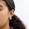 imageCOACH Womens Signature Quilted Cube Huggie EarringsGold