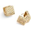 imageCOACH Womens Signature Quilted Cube Huggie EarringsGold
