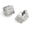 imageCOACH Womens Signature Quilted Cube Huggie EarringsRhodium