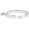 imageCOACH Womens Signature Quilted Heart Charm Bangle Bracelet