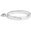 imageCOACH Womens Signature Quilted Heart Charm Bangle Bracelet