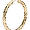 imageCOACH Womens Signature Quilted Hoop Earrings