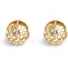 imageCOACH Womens Signature Quilted Orb Huggie EarringsGold
