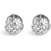 imageCOACH Womens Signature Quilted Orb Huggie EarringsRhodium