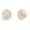 imageCOACH Womens Signature Mother of Pearl Coin Stud EarringsPearlGold