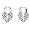 imageCOACH Womens Signature Quilted Broken Heart Huggie Earrings