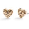 imageCOACH Womens Signature Quilted Heart Stud Earrings
