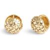 imageCOACH Womens Signature Quilted Orb Huggie EarringsGold