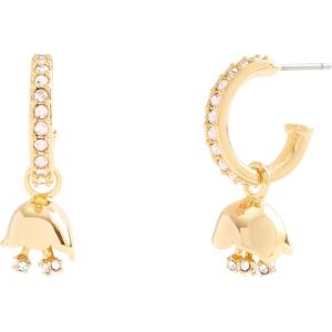 imageCOACH Womens Floral Huggie Hoop Earrings