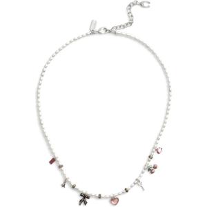 imageCOACH Womens Signature Bowtique Charm Bib Pearl Necklace