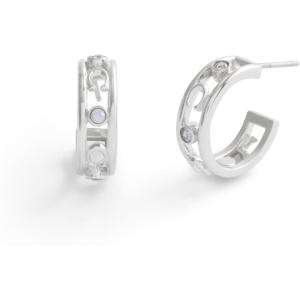imageCOACH Womens Signature C Open Hoop EarringsRhodium