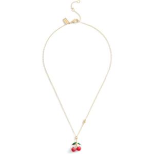 imageCOACH Womens Signature Cherry Pendant Necklace