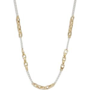imageCOACH Womens Signature Mixed Chain NecklaceRHODIUM