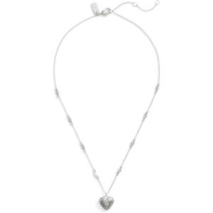 imageCOACH Womens Signature Quilted Heart Pendant Necklace