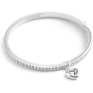 imageCOACH Womens Stone Heart Charm Bangle Bracelet