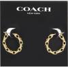 imageCOACH Womens Signature Chain Hoop EarringsGOLD