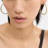 imageCOACH Womens Signature Chain Hoop EarringsRHODIUM