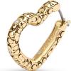imageCOACH Womens Signature Quilted Heart Hoop Earrings