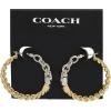 imageCoach Womens Signature Mixed Metals Chain Hoop Earrings