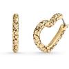 imageCOACH Womens Signature Quilted Heart Hoop Earrings