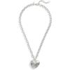 imageCOACH Womens Signature Quilted Heart Locket Necklace