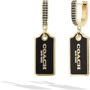 imageCOACH Hangtag Drop EarringsBLACKGOLD