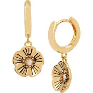 imageCOACH Tea Rose Huggie EarringsGOLDEN SHADOWGOLD