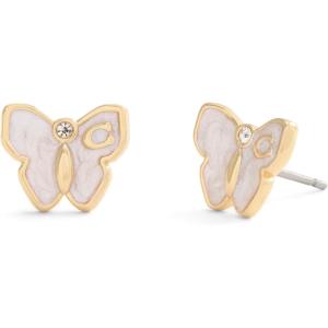 imageCOACH Womens Signature Butterfly Stud Earrings