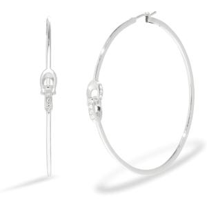 imageCOACH Womens Signature C Hoop EarringsCRYSTALRHODIUM