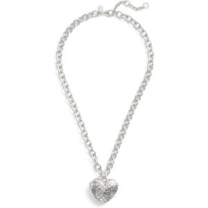 imageCOACH Womens Signature Quilted Heart Locket Necklace