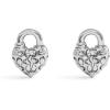 imageCOACH Womens Signature Quilted Broken Heart Padlock Stud Earrings