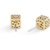 imageCOACH Womens Signature Quilted Cube Stud Earrings