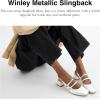 imageCoach Womens Winley Metallic Slingback Mary Jane FlatCharcoalBlack