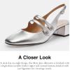 imageCoach Womens Winley Metallic Slingback Mary Jane FlatCharcoalBlack
