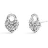 imageCOACH Womens Signature Quilted Broken Heart Padlock Stud Earrings