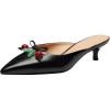 imageCoach Womens Runway Mule with Cherries Ballet FlatCharcoalBlack