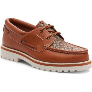 imageCoach Mens Benson Micro Signature Boat ShoeBurnished Amber
