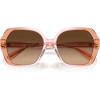 imageCoach Womens Hc8404u Universal Fit Square SunglassesSaddleDusty Rose GradientBrown Gradient