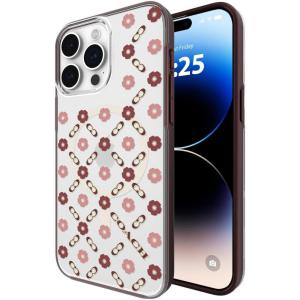 imageCoach Signature Canvas Slim Wrap iPhone 15 Pro Max Case Compatible with Wireless Charging  Signature CharcoalTea Rose