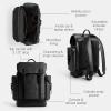 imageCOACH Mens Hitch Backpack in Natural FullGrain Leather Black One SizeCharcoal