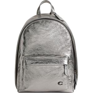imageCOACH Mens Hall Backpack 22 in Metallic Crinkle Leather Anthracite One SizeAnthracite