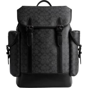 imageCOACH Mens Hitch Backpack in Natural FullGrain Leather Black One SizeCharcoal