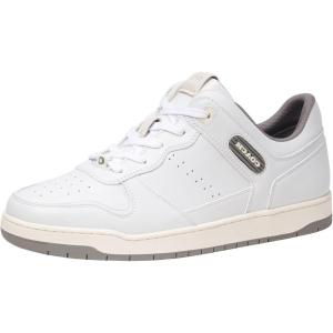 imageCoach Mens C201 Leather SneakerOptic WhiteHeather Grey