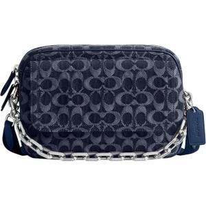 imageCoach Charter Flap Crossbody Bag 24 in Signature Denim Deep Blue