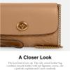 imageCoach Womens Signature Leather Chain CrossbodyTaupe
